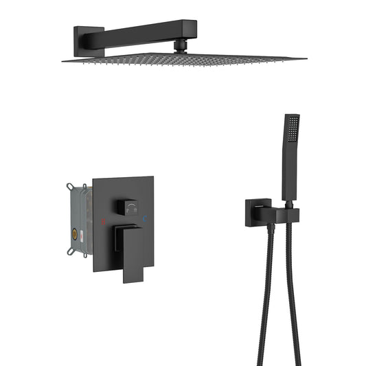 10" Square Dual Shower Head System Wall Mounted With Rough In Valve Modern Bathroom Fixture Daily Nest