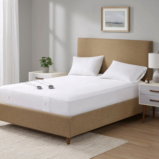 Cool Touch - California King Heated Mattress Pad - White Beautyrest