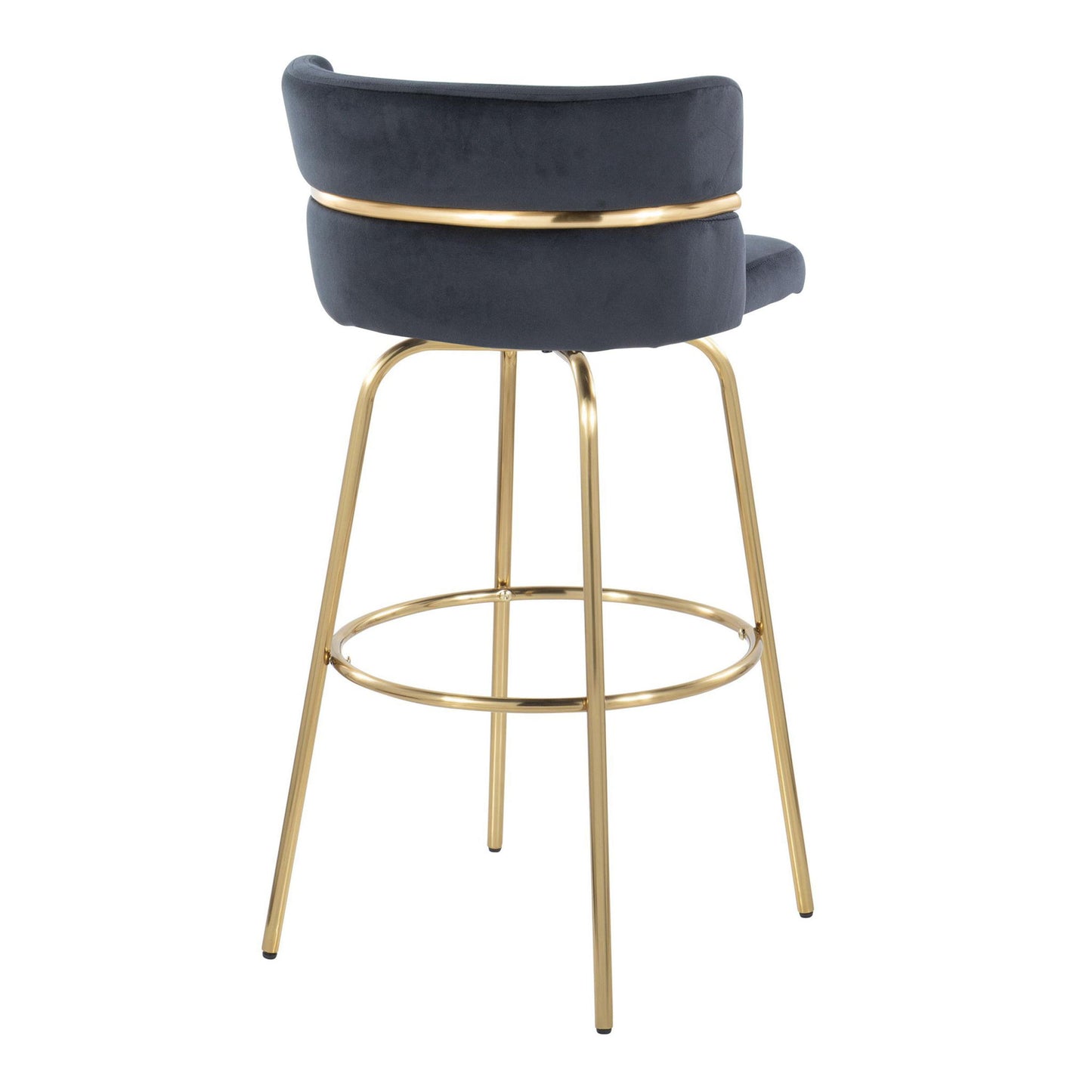 Cinch - Glam / Art Deco Fixed Height Barstool With Swivel With Round Footrest (Set of 2) Lumi Source