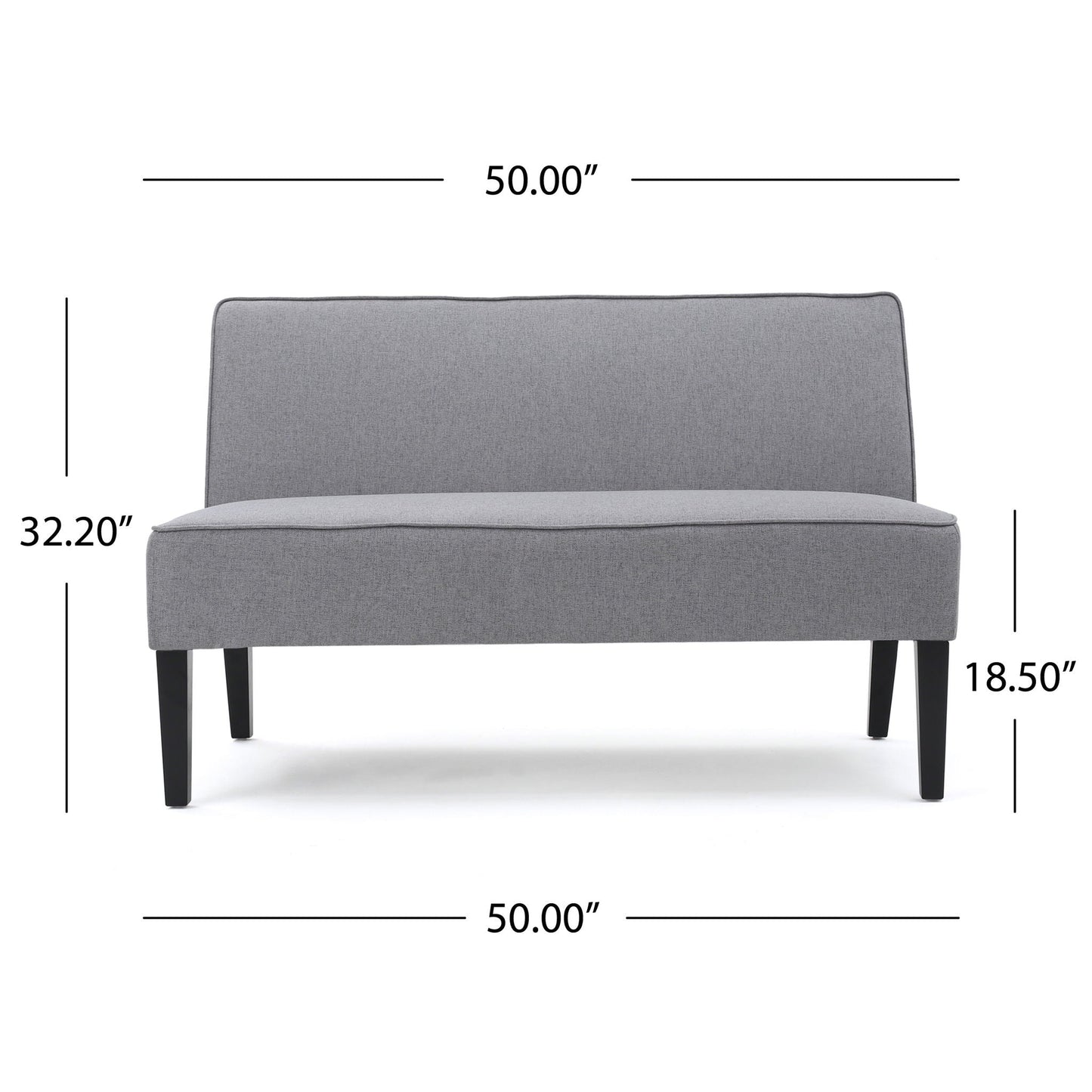 Contemporary Loveseat With Upholstered Fabric And Birch Wood Legs Noble House