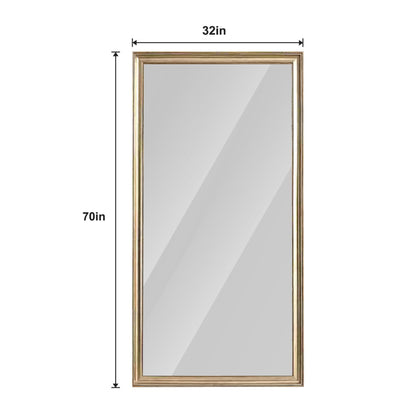 Elegant Full Body Floor Mirror With Artificial Wood Frame, Durable Design - Copper Daily Nest