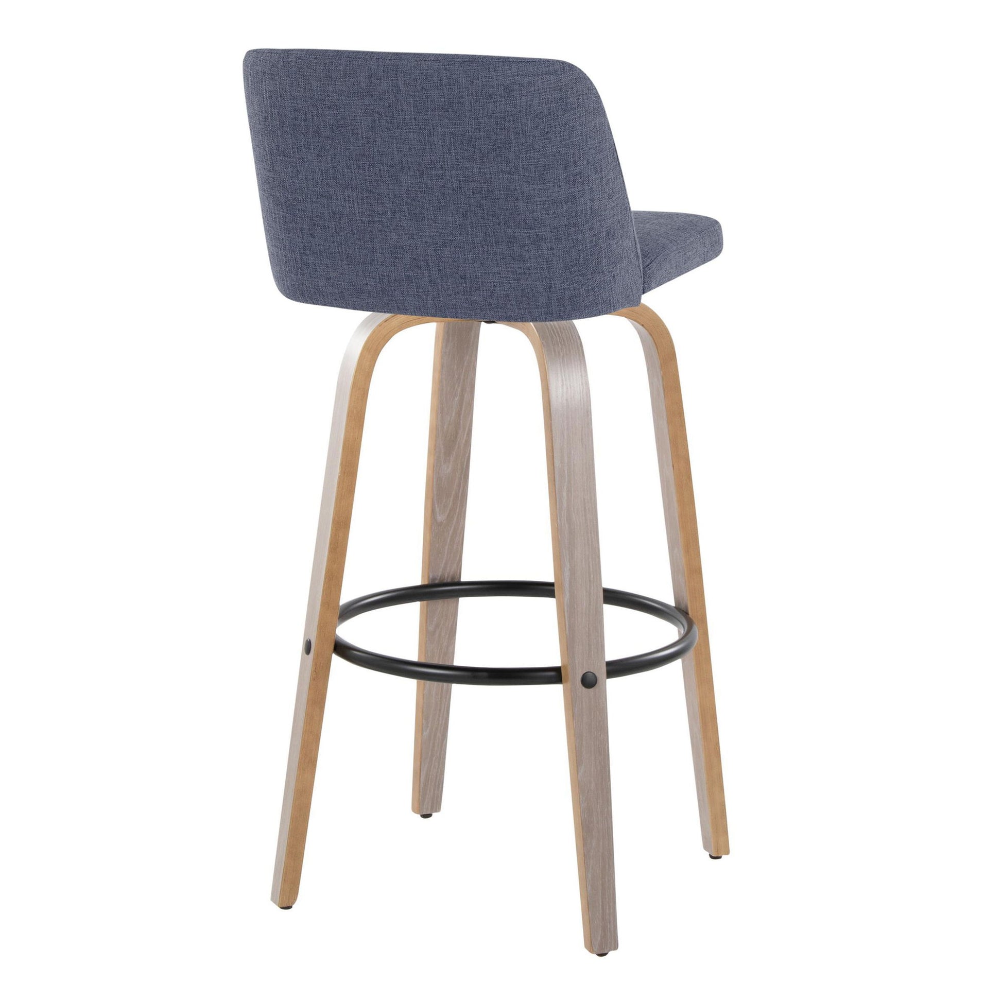 Toriano - Fixed Height Contemporary Barstool With Swivel With Round Footrest (Set of 2) Lumi Source