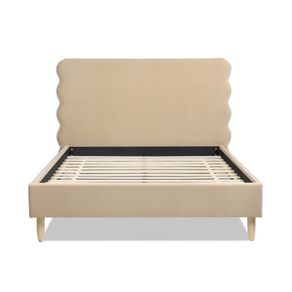 Stockholm - Modern Wavy Headboard Platform Bed Jennifer Taylor Home