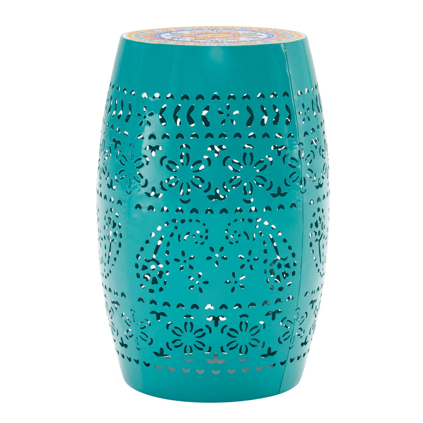 Ruby - Boho Mosaic Side Table With Ceramic Tile Top Noble House