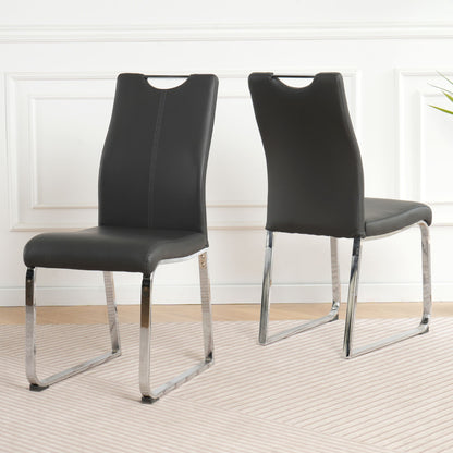 Modern Upholstered Dining Chair Electroplated Metal Legs (Set of 2) Home Essentials