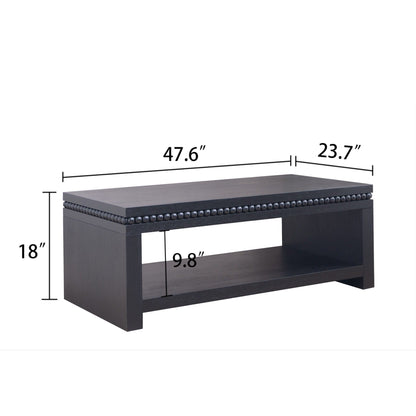 Modern Coffee Table With Beaded Trim Home Essentials