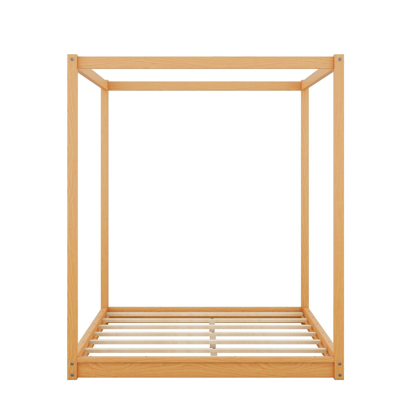 Wood Canopy Platform Bed With Support Legs And Airflow Slats Hearth and Haven