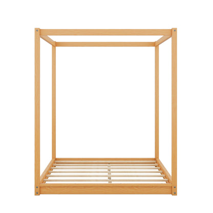 Wood Canopy Platform Bed With Support Legs And Airflow Slats Hearth and Haven