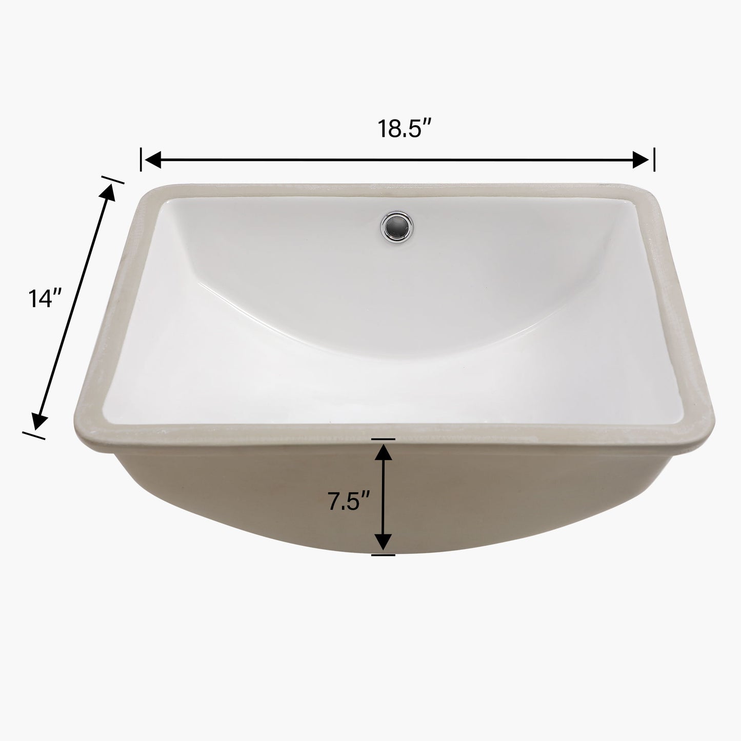 Modern Ceramic Undermount Bathroom Sink With Overflow, High Quality Daily Nest