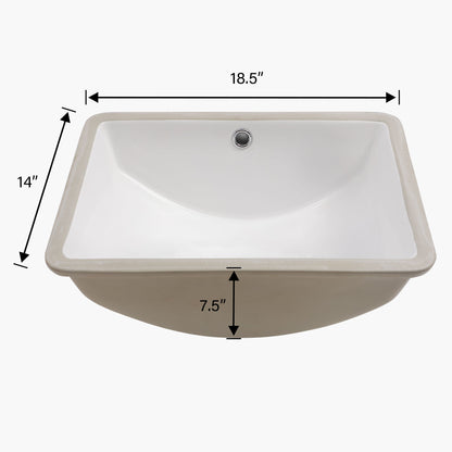 Modern Ceramic Undermount Bathroom Sink With Overflow, High Quality Daily Nest