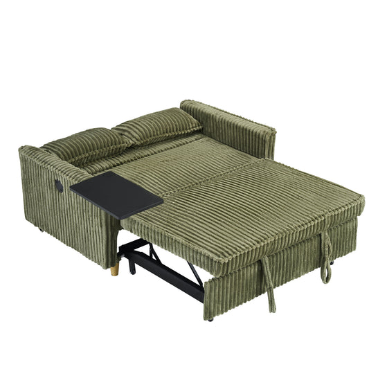 Pull Out Sofa With Movable Tabletop And USB Ports Home Essentials