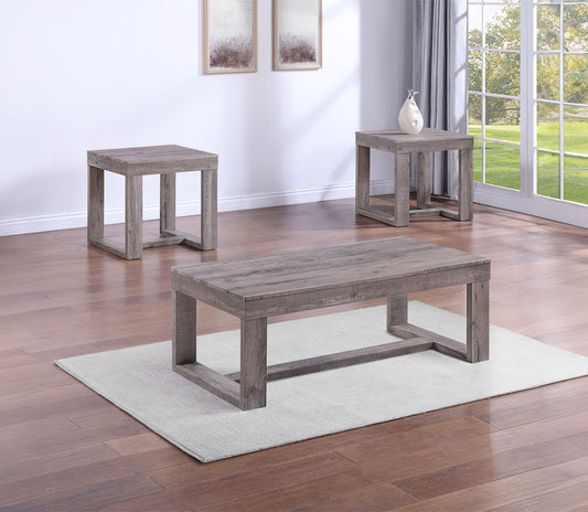 Knott - Table Set (Coffee & 2 End Tables) - Light Brown Crown Mark