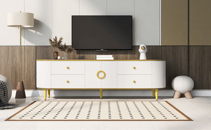 Modern TV Stand With 4 Drawers And 1 Cabinet Hearth and Haven