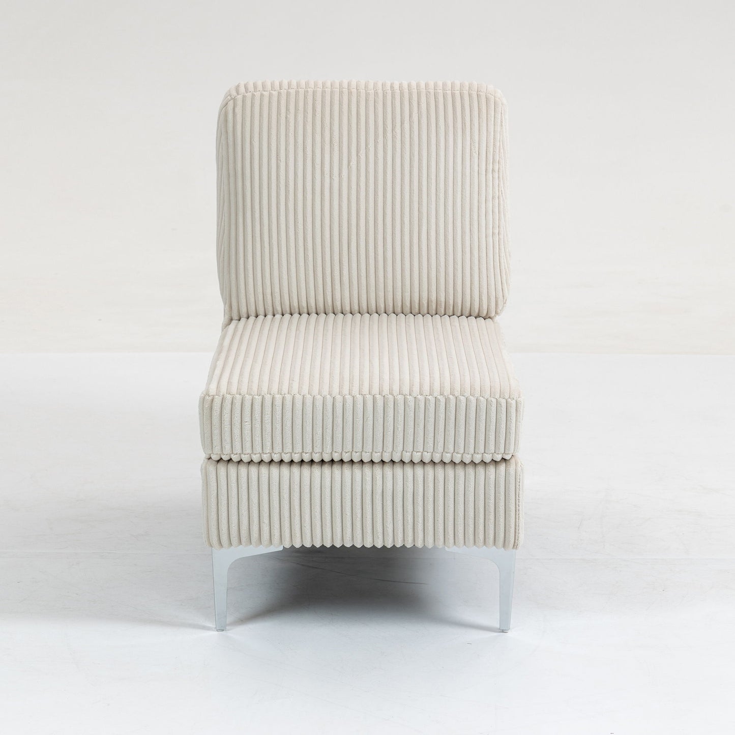 Single Couch Modular Armless Accent Chair With Back Cushion Home Essentials