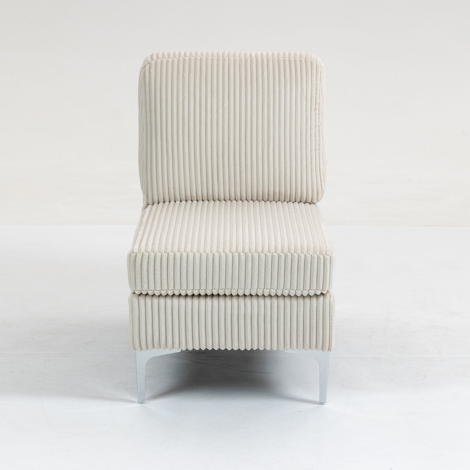 Single Couch Modular Armless Accent Chair With Back Cushion Home Essentials
