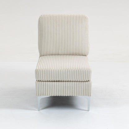 Single Couch Modular Armless Accent Chair With Back Cushion Home Essentials