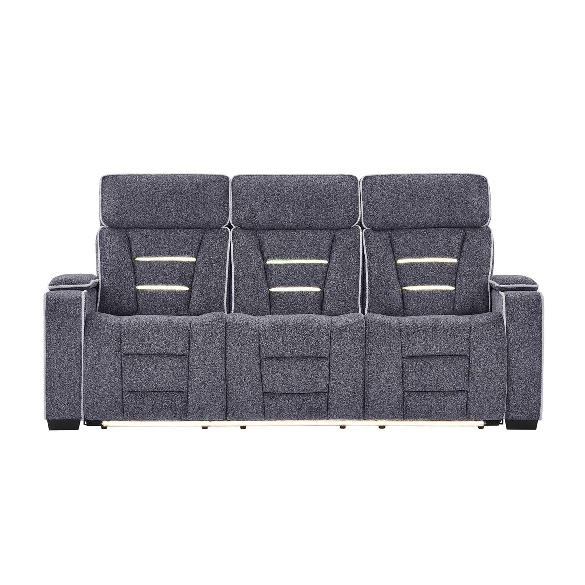 Austin - Reclining Sofa With Storage Arms - Gray Global Furniture USA