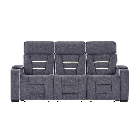 Austin - Reclining Sofa With Storage Arms - Gray Global Furniture USA