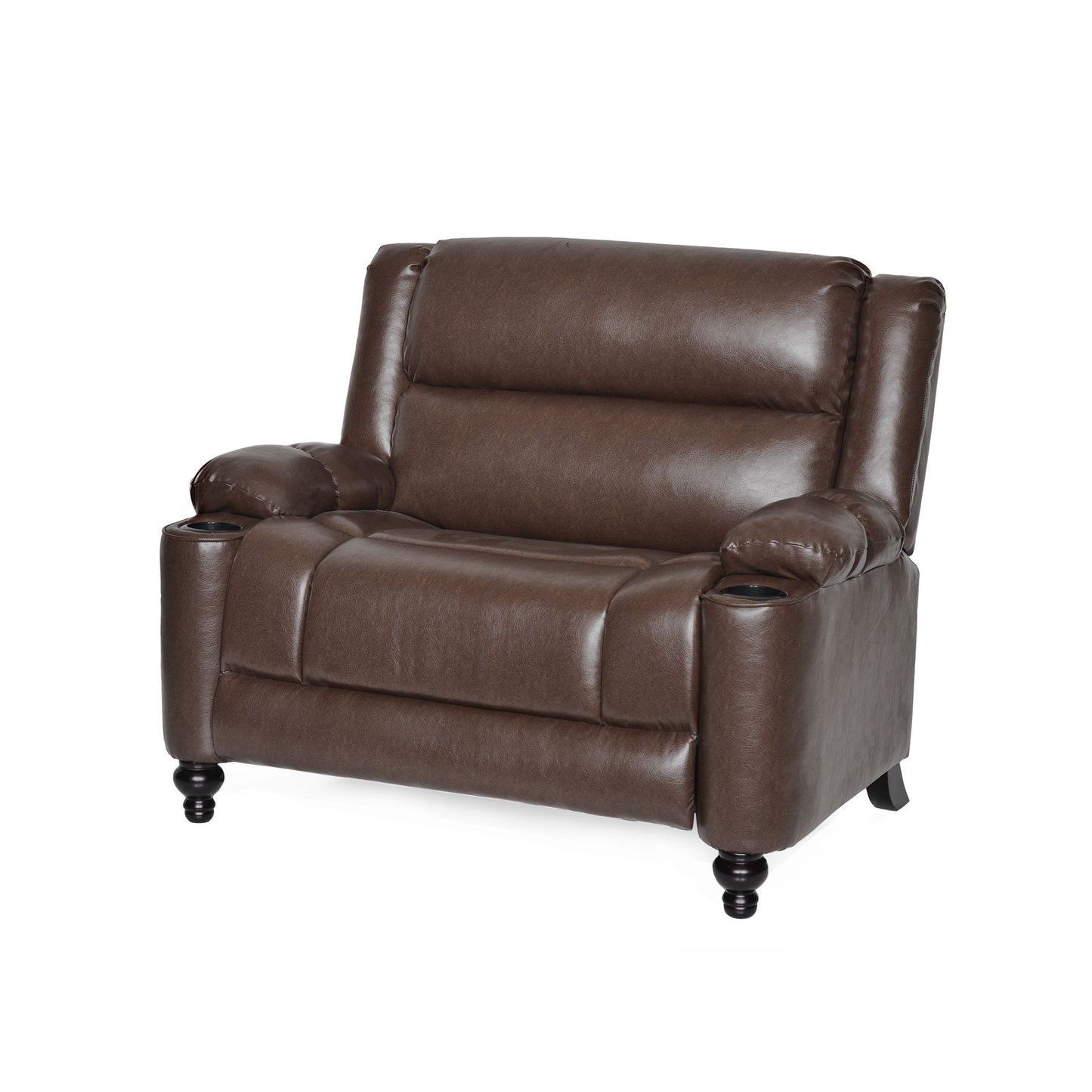 Tufted Design Wide Manual Recliner Chair Noble House