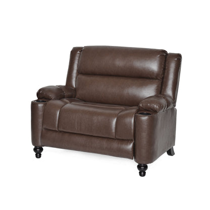 Tufted Design Wide Manual Recliner Chair Noble House