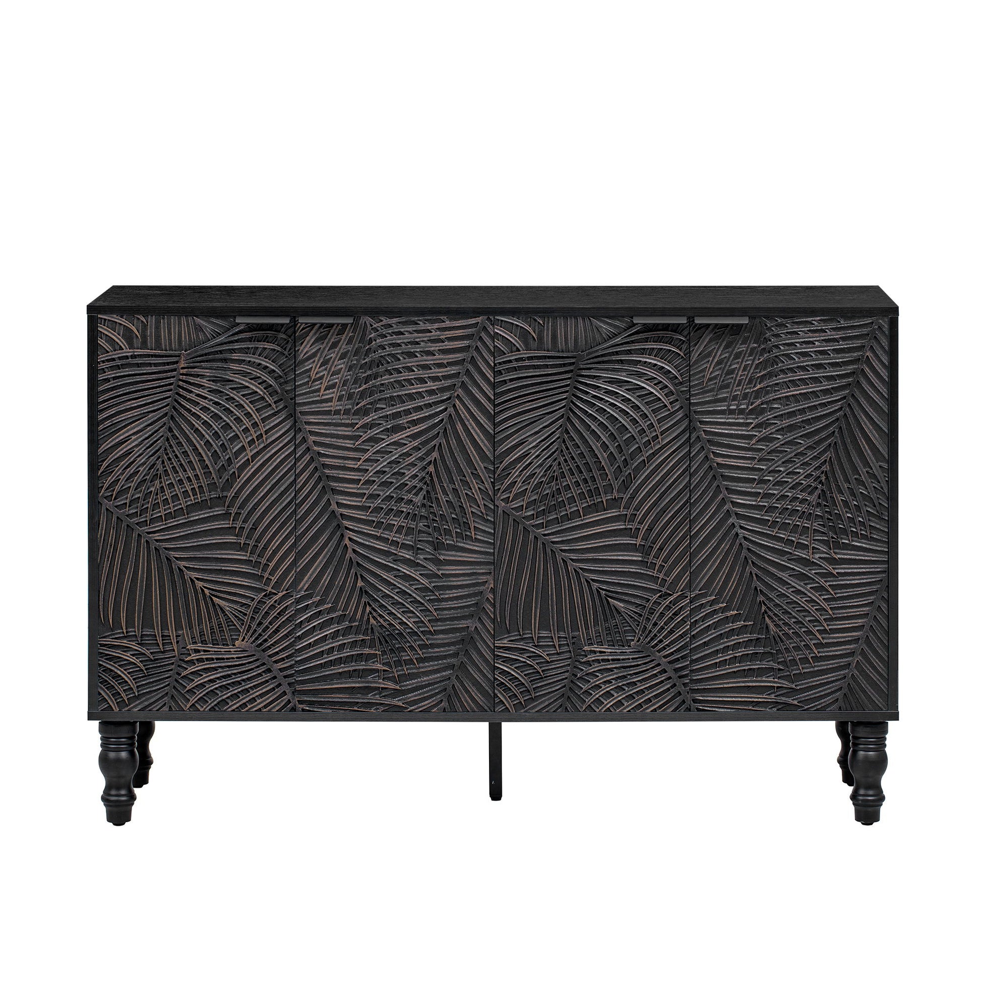 Modern TV Stand With 2 Spacious Storage Space And Anti-Tip Device Hearth and Haven