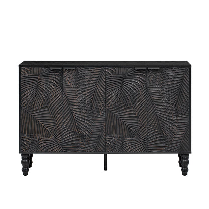 Modern TV Stand With 2 Spacious Storage Space And Anti-Tip Device Hearth and Haven