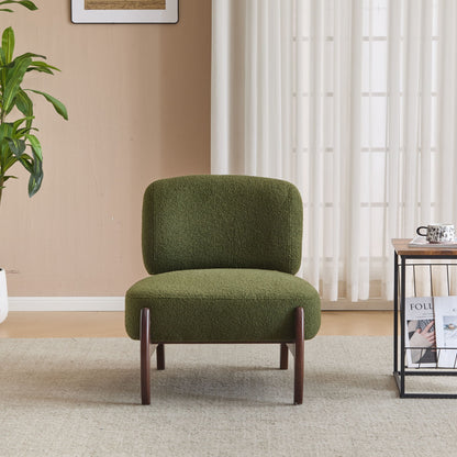 Modern Boucle Lounge Chair With Solid Wood Fram Noble House