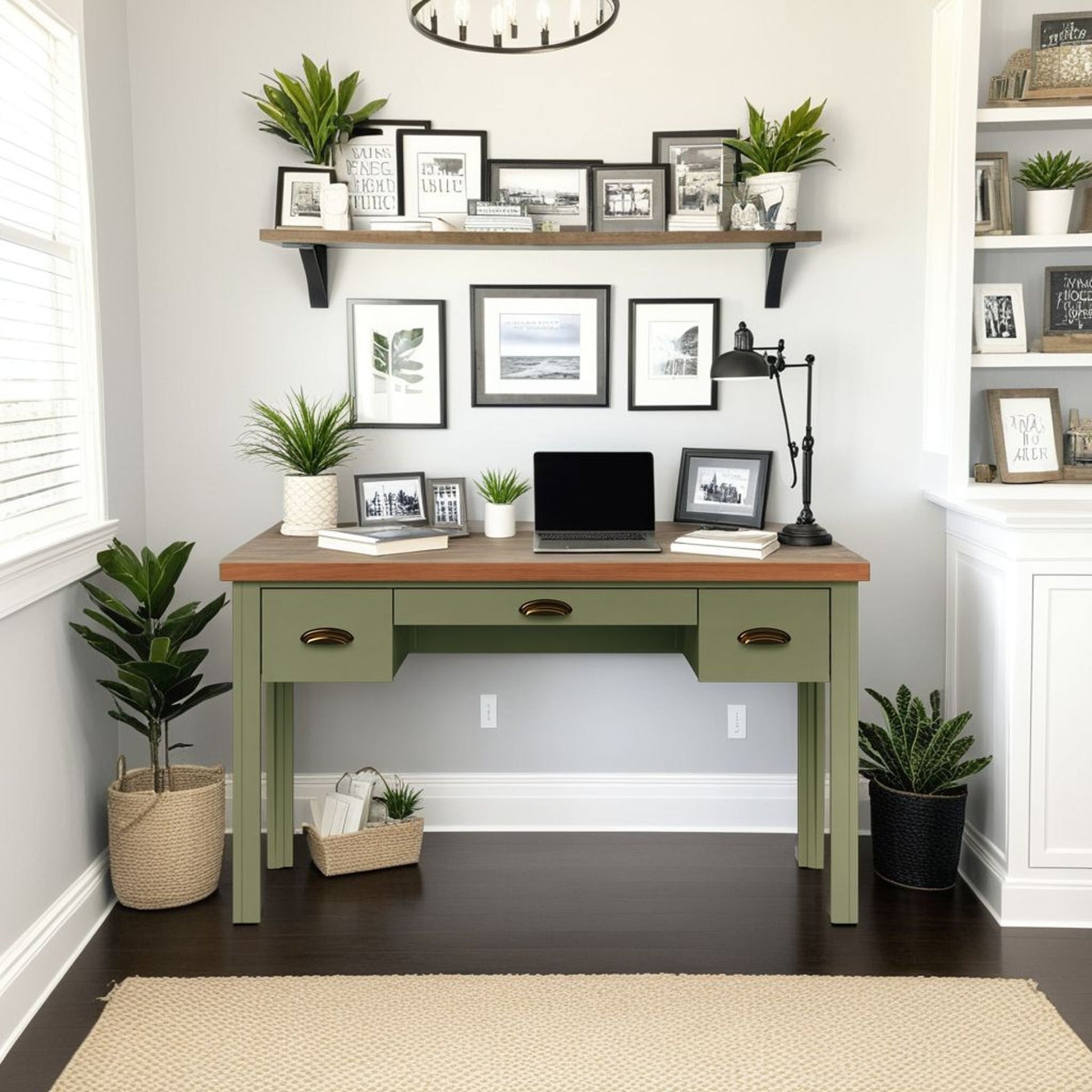 Vineyard - Writing Desk - Sage Green And Fruitwood Legends