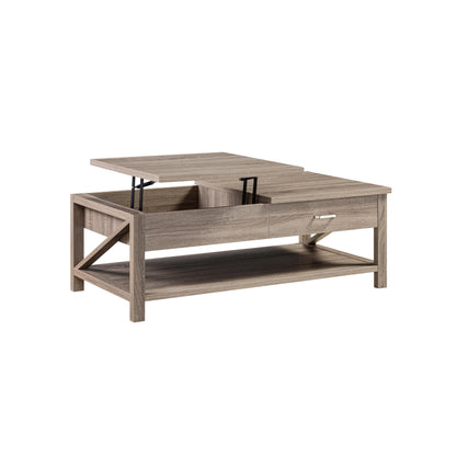 Modern Livingroom Coffee Table With Lift Top With Spacious Bottom Shelf - Dark Taupe