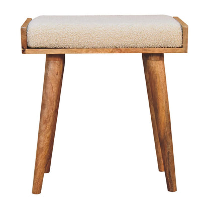 Boucle Tray Style Footstool - Cream Artisan Furniture