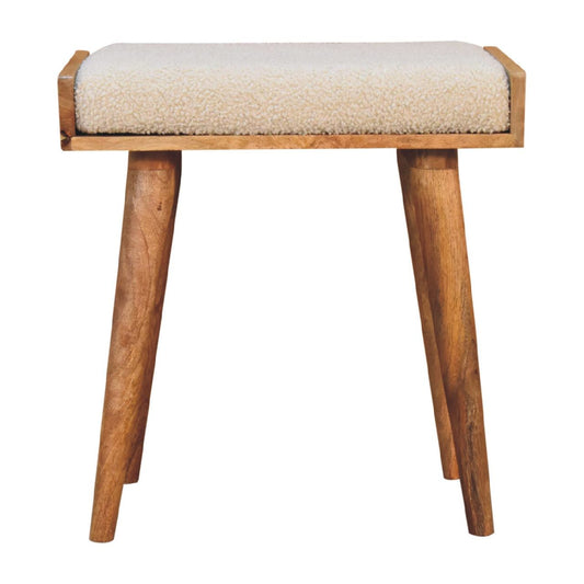 Boucle Tray Style Footstool - Cream Artisan Furniture
