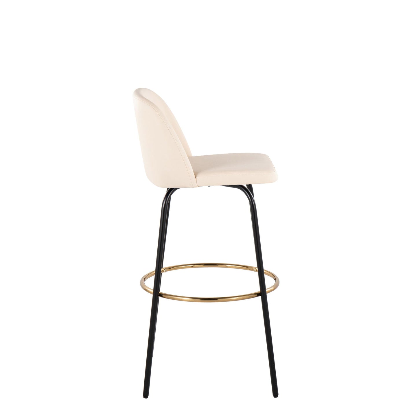 Toriano - Contemporary Fixed Height, Barstool With Swivel & Round Footrest (Set of 2) Lumi Source
