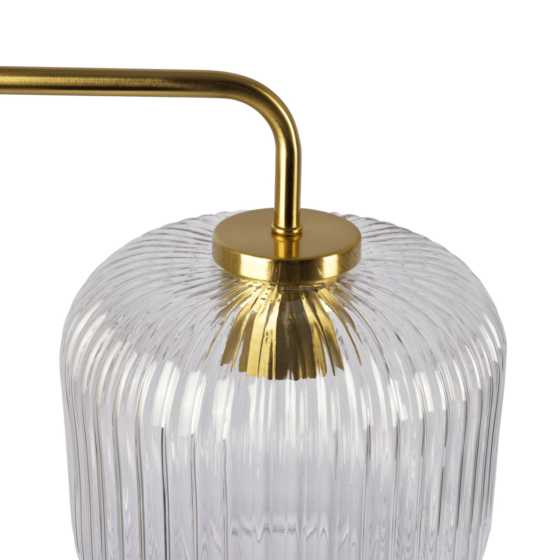 Haven - Clear Table Lamp, Button Control - Gold / White / White Marble Ashcroft Furniture