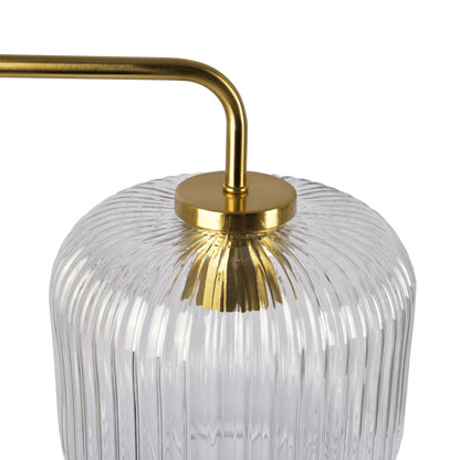 Haven - Clear Table Lamp, Button Control - Gold / White / White Marble Ashcroft Furniture