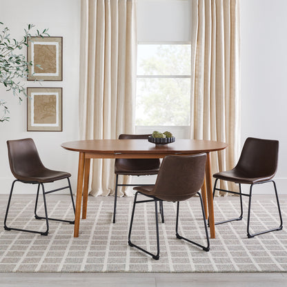 Mid-Century Damsel Extension Dining Table With Removable Leaf - Caramel Walker Edison
