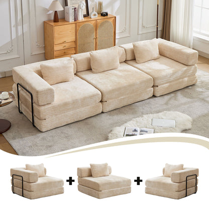Convertible Floor Sofa Bed, Boneless Modular Sectional Sofa For Living Room Home Essentials