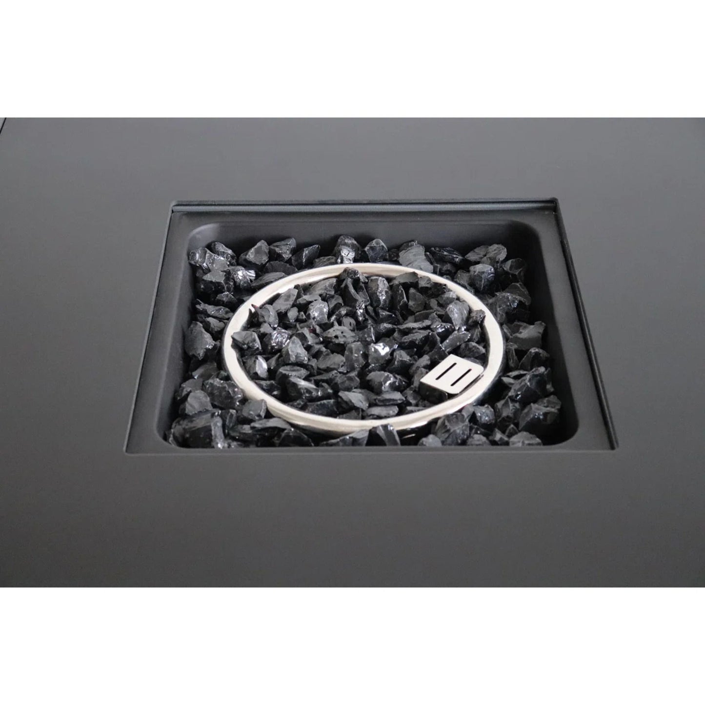 Outdoor Fire Pit Table With Lid High-Quality Materials - Gray LSI Patio Furniture