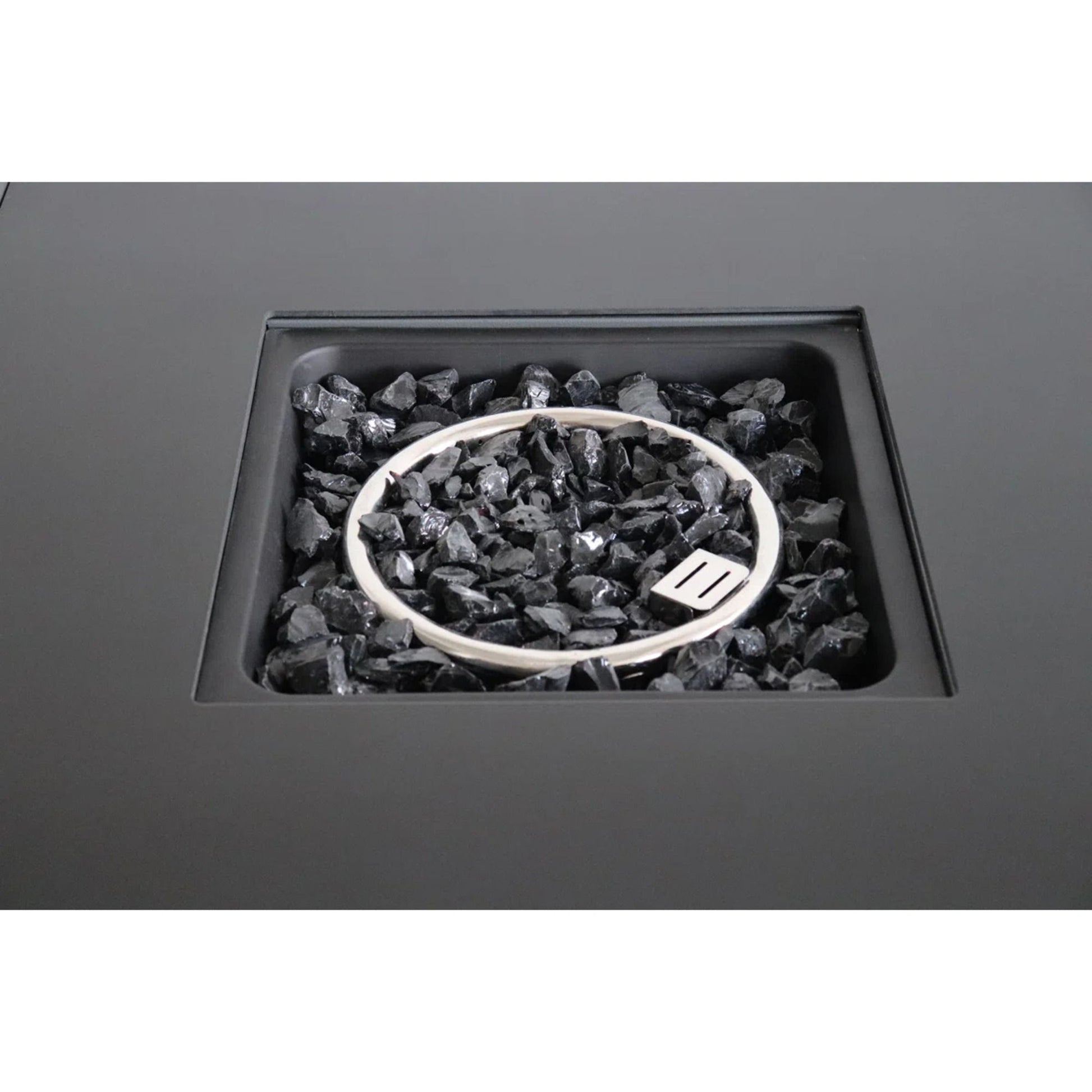 Outdoor Fire Pit Table With Lid High-Quality Materials - Gray LSI Patio Furniture
