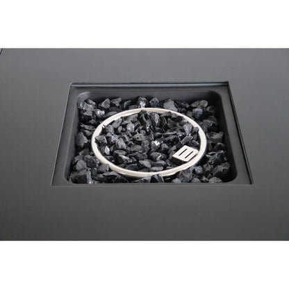 Outdoor Fire Pit Table With Lid High-Quality Materials - Gray LSI Patio Furniture