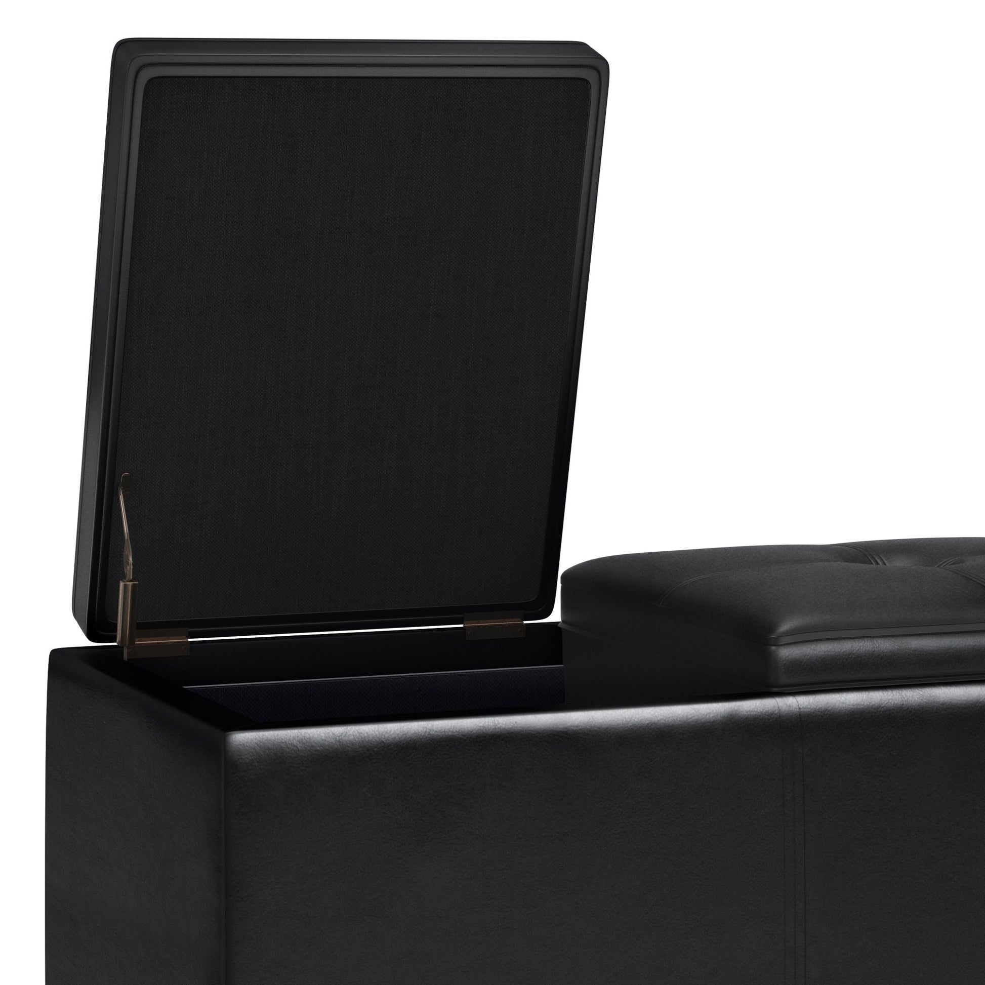 Avalon - Tray Storage Ottoman With Lift Up Lids - Midnight Black Simpli-Home