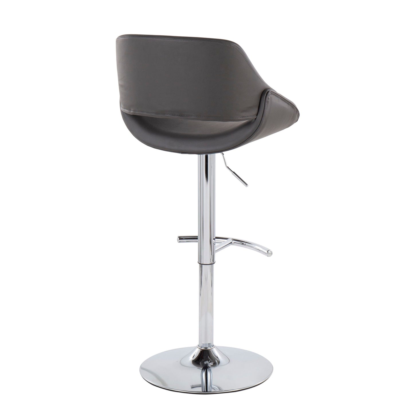 Fabrico - Contemporary Adjustable Bar Stool With Rounded T Footrest (Set of 2) Lumi Source