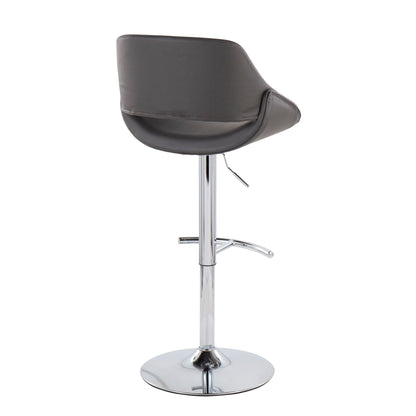 Fabrico - Contemporary Adjustable Bar Stool With Rounded T Footrest (Set of 2) Lumi Source