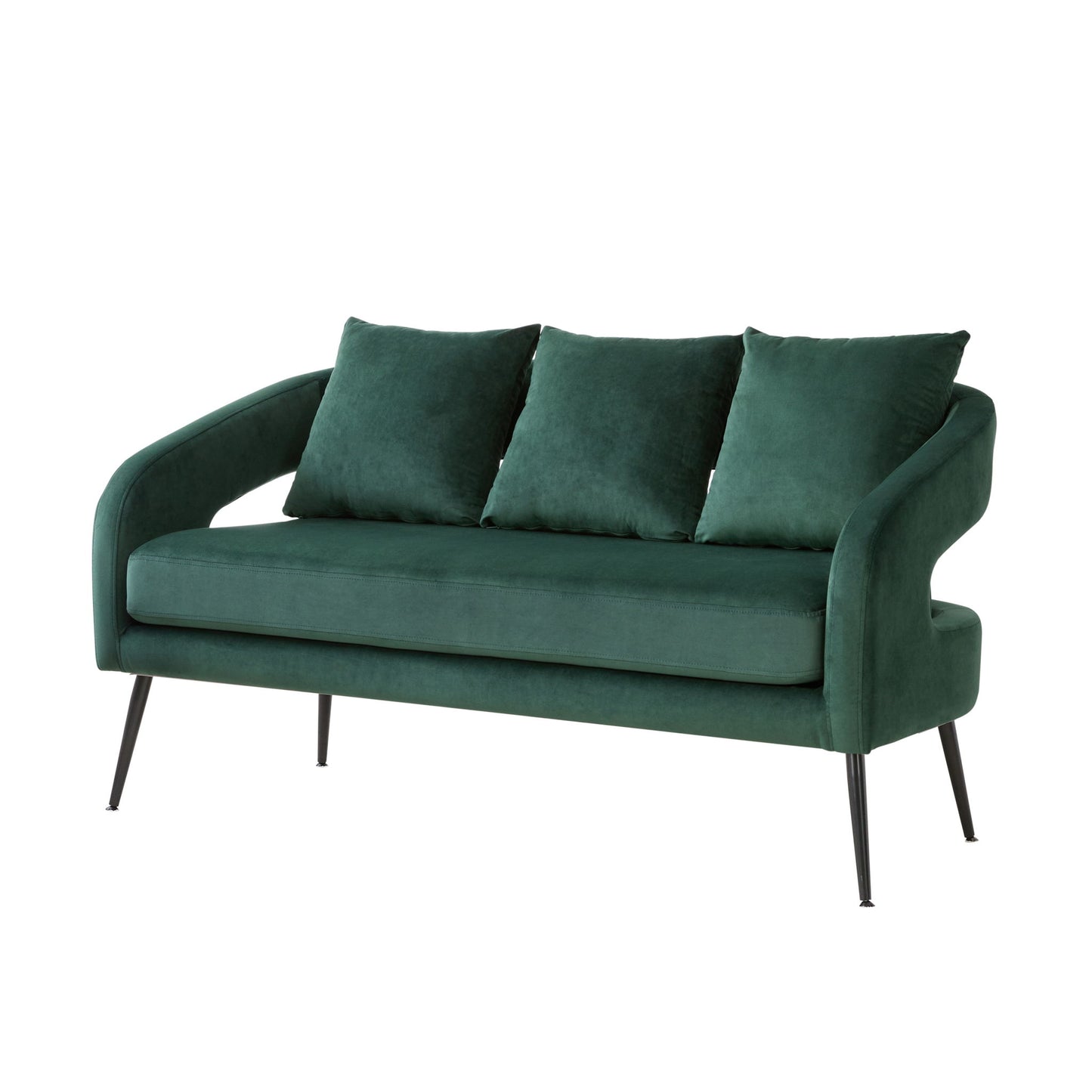 Open Back Loveseat Settee With 3 Pillows Home Essentials