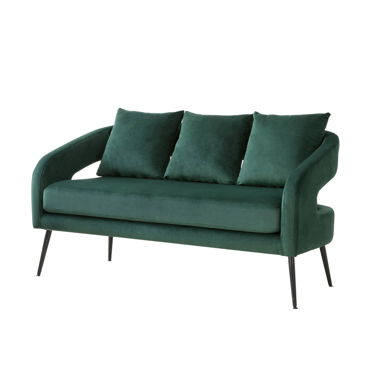 Open Back Loveseat Settee With 3 Pillows Home Essentials