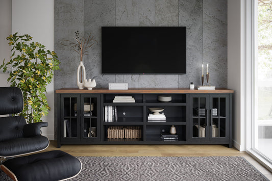 Essex - TV Stand Console For TVs Up To 100" - Black, Whiskey Legends