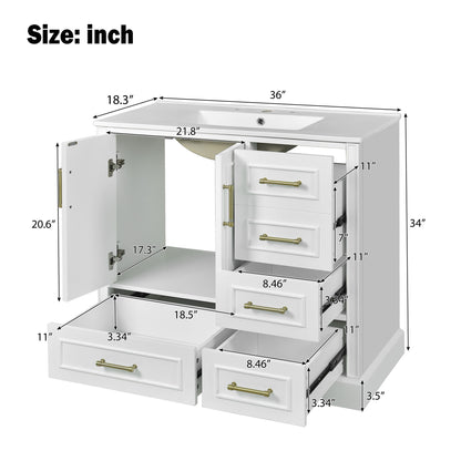 Traditional Bathroom Vanity With Soft Close Doors And Drawers Hearth and Haven