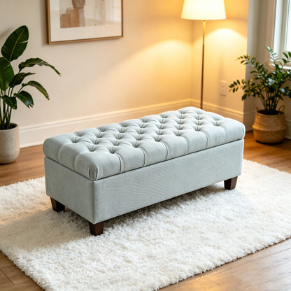 Storage Ottoman Bench With Safety Hinges Home Essentials