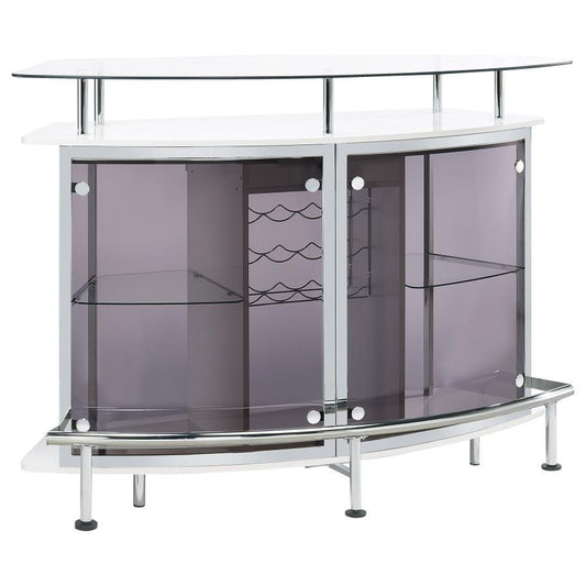 Gideon - Curved Glass Top Home Cabinet CoasterEssence