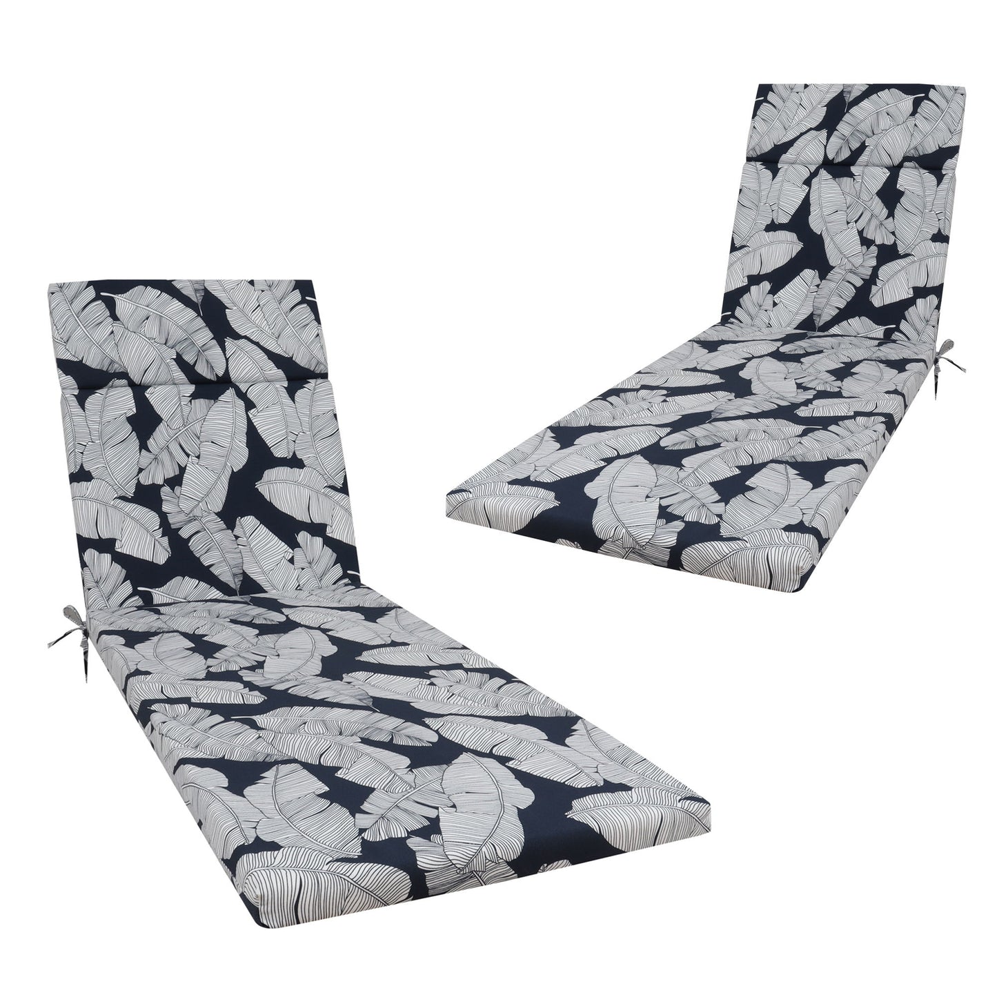 2 Piece Chaise Lounge Chair Cushion Set With Ties Home Essentials