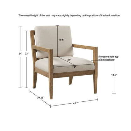 Tage - Upholstered Accent Armchair With Slatted Back Design - Ivory JLA